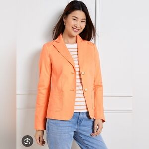 NWT Talbots Size 10 Orange Women's Blazer A+ Cotton Linen Blend